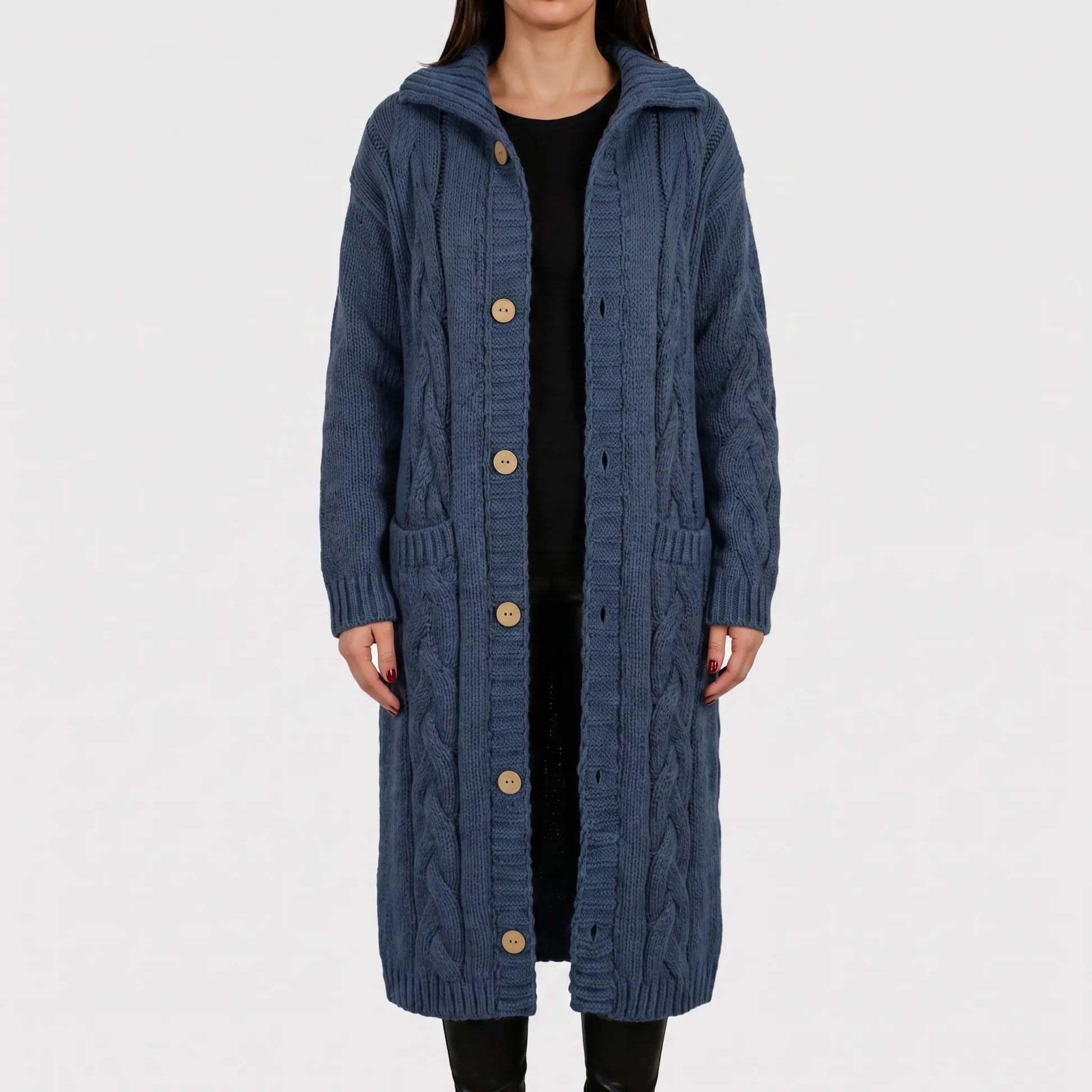 Cardela - Long Button-Front Cardigan
