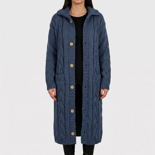 Cardela - Long Button-Front Cardigan