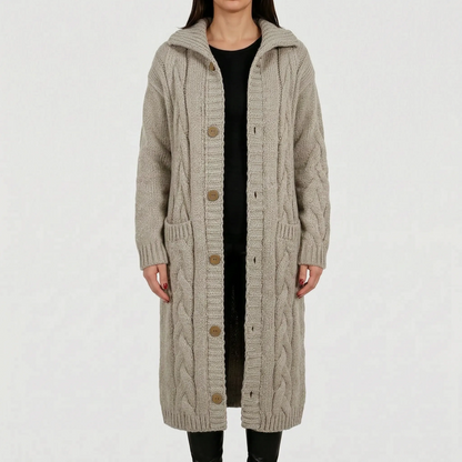 Cardela - Long Button-Front Cardigan