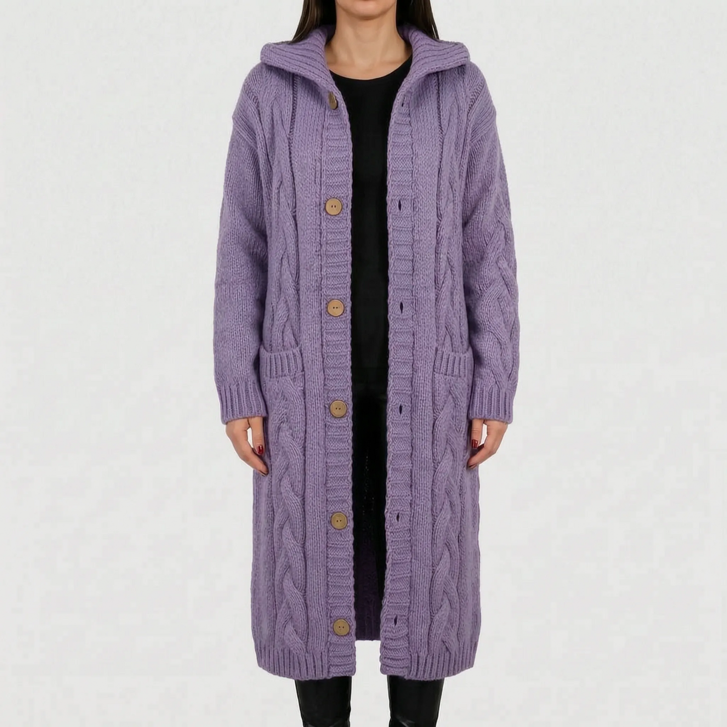 Cardela - Long Button-Front Cardigan