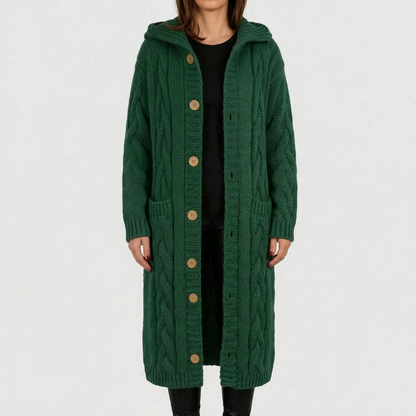 Cardela - Long Button-Front Cardigan