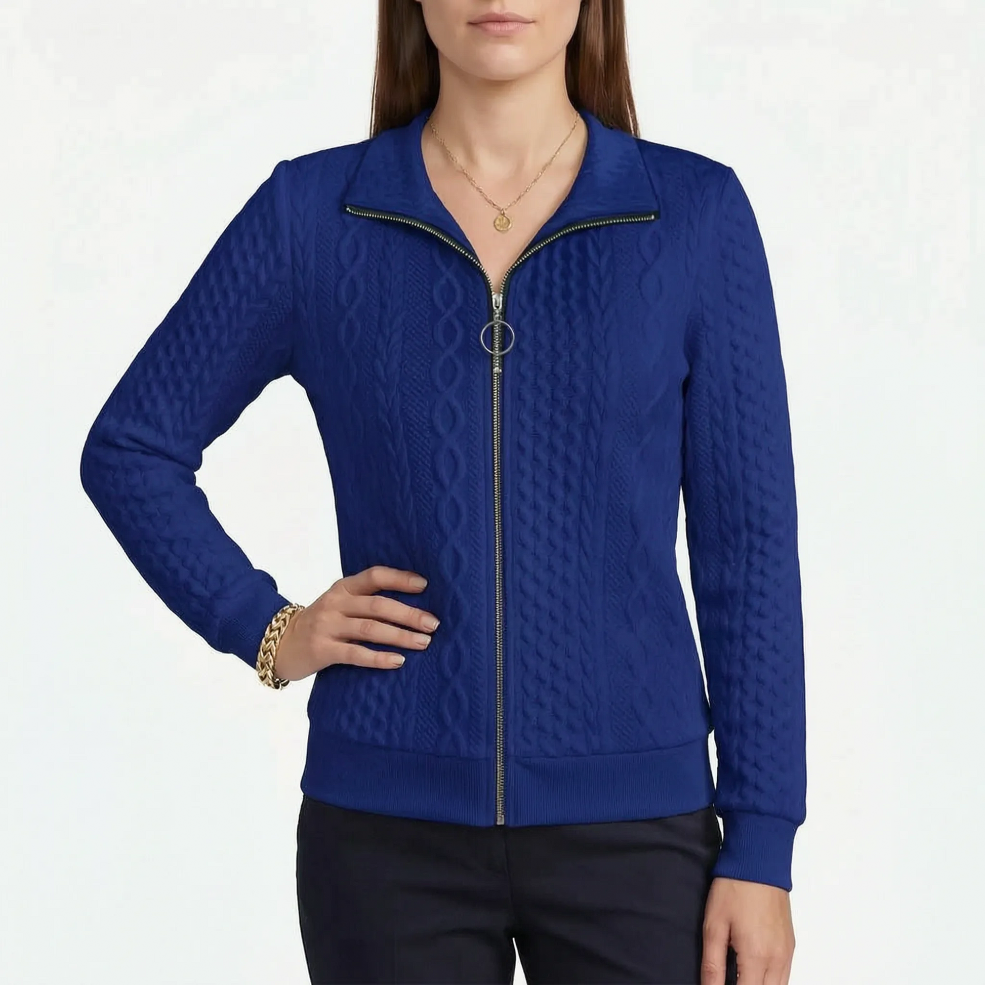KnitVibe - Zip Up Knitted Sweater