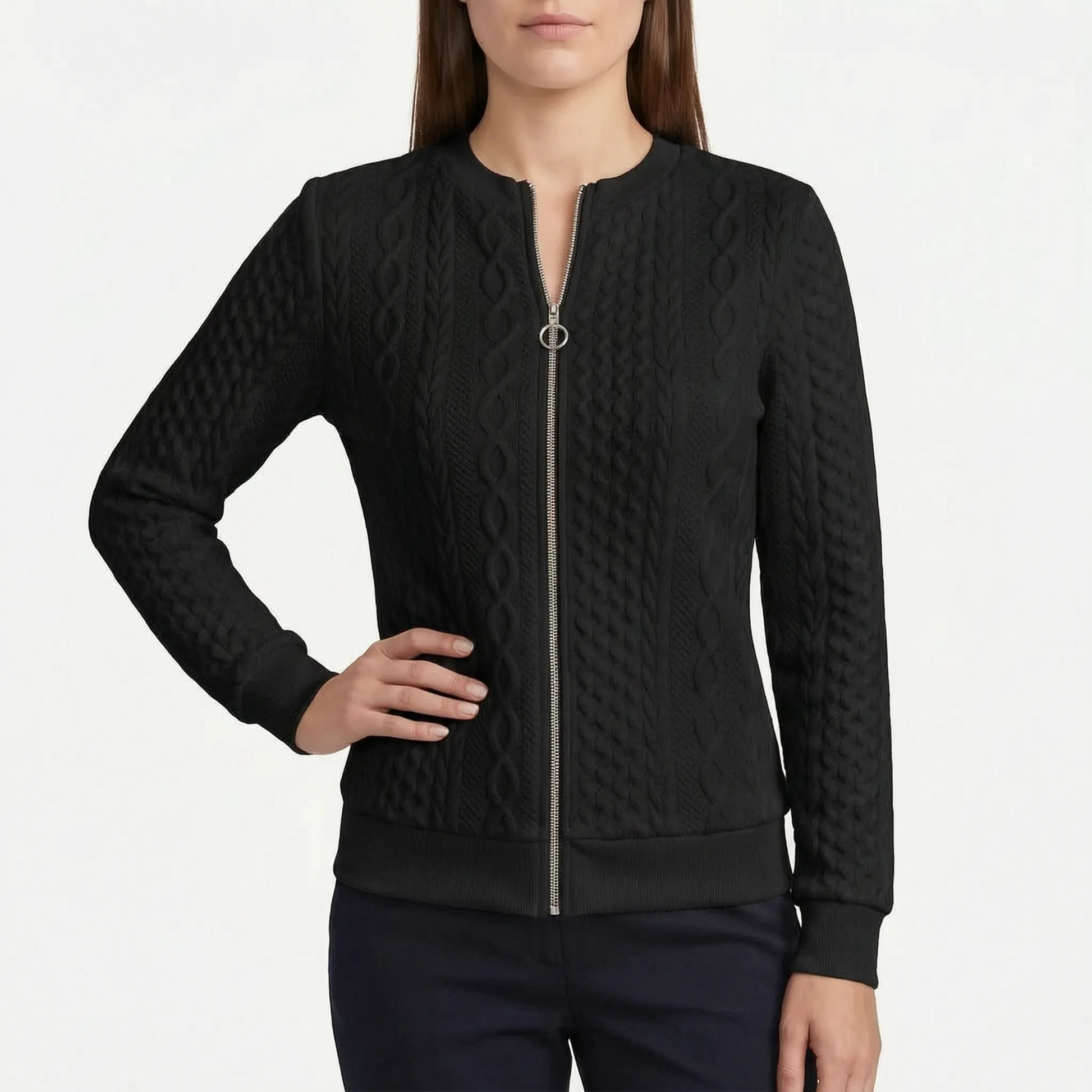 KnitVibe - Zip Up Knitted Sweater