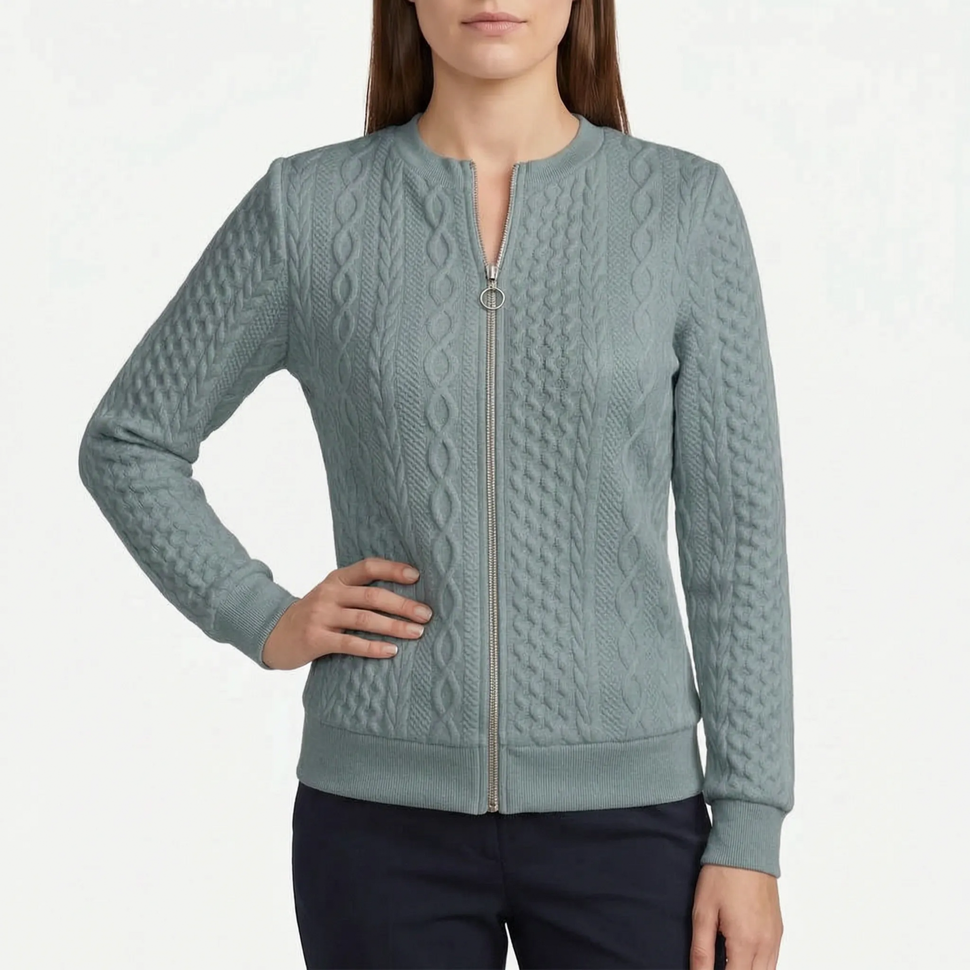 KnitVibe - Zip Up Knitted Sweater