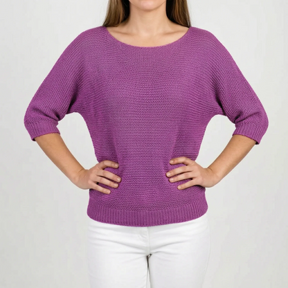 Knitly - Short Sleeve Knit Sweater
