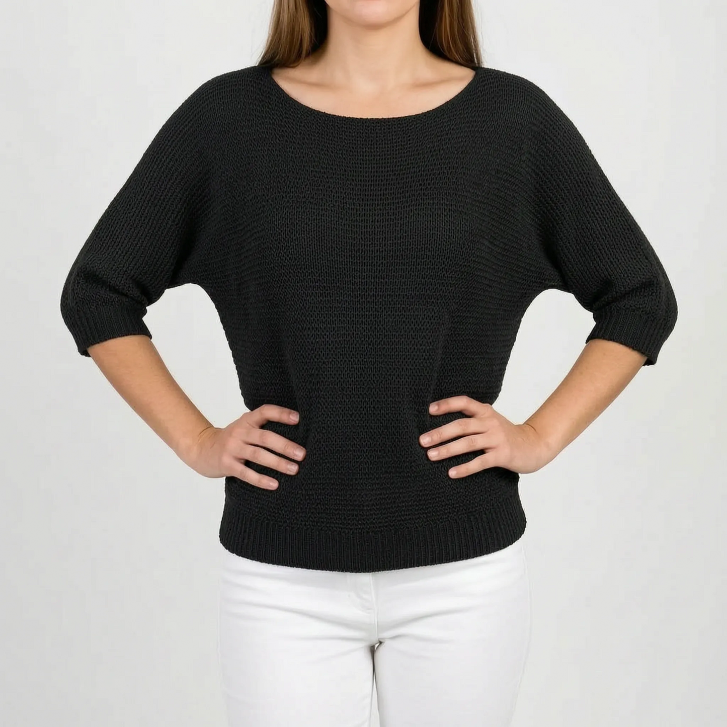 Knitly - Short Sleeve Knit Sweater