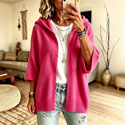 Women's Cardigan - Hooded, Open-Front, Longline
