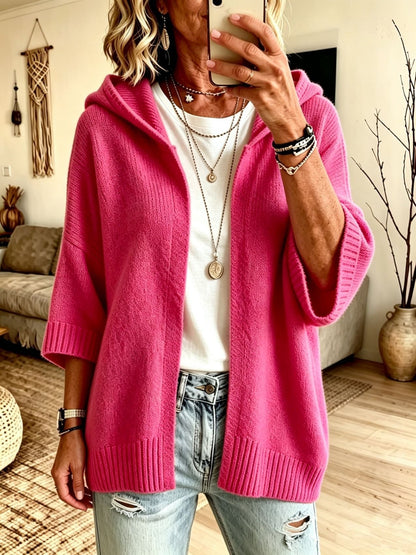 Women's Cardigan - Hooded, Open-Front, Longline