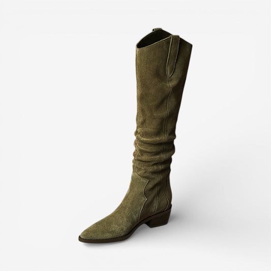 Women's Knee-High Boots - Slouch, Western, Cowboy Heel