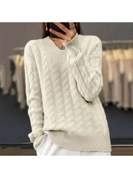 Women's Knit Sweater - Cable-Knit