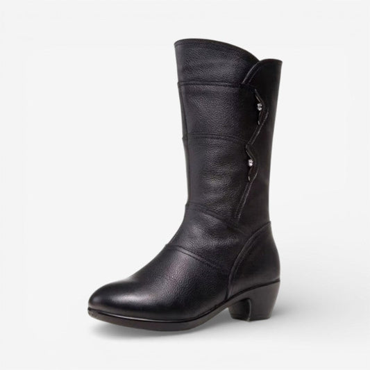 Women's Mid-Calf Boots - Plain, Engineer, Low Heel