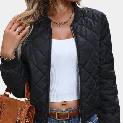 Women's Puffer Jacket - Quilted, Zip-Up