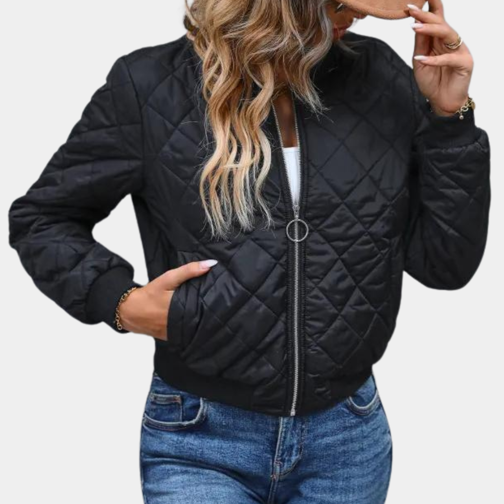Women's Puffer Jacket - Quilted, Zip-Up